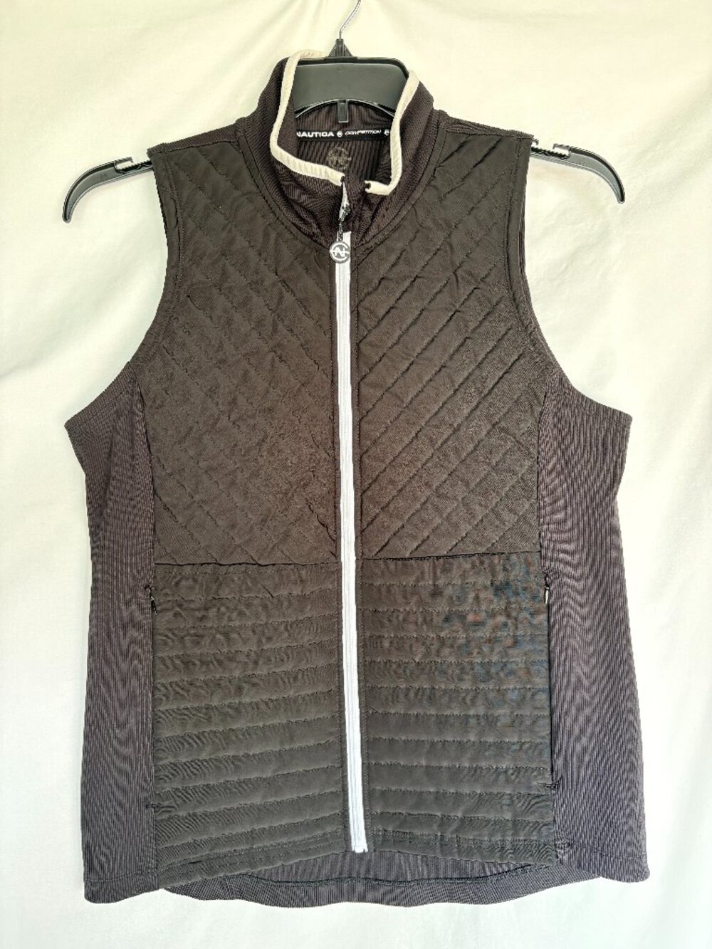 Nautica Competition Black Quilted Performance Full Zip Vest XL